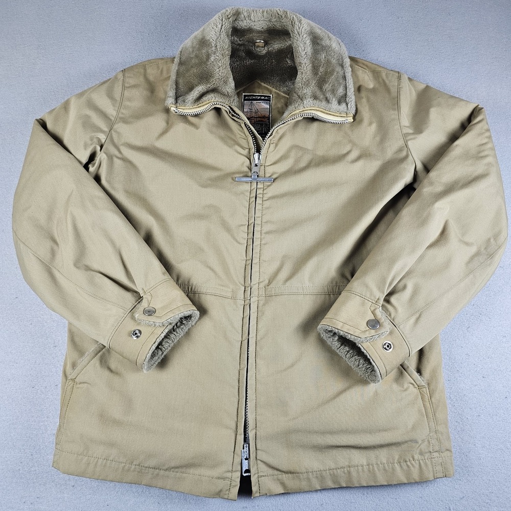 Vintage Mighty Mac Out O'Gloucester Jacket Mens 48 Faux Fur Lined Full Zip Talon
